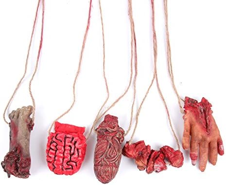 SWEET DEVIL Scary Bloody Broken Fake Body Parts Halloween Props Decorations,Necklace