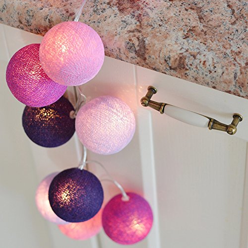 LianLe DIY 20 Stk LED Nachtlicht Deko Lichterkette Fairy Lights Kugellicht für Weihnachten Kinderzimmer Wedding Party Hochzeiten LiLa