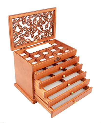 Preisvergleich Produktbild BANISH Schmuckkästchen Woody Sechs Schichten Schublade Schmuckkasten Kosmetikkoffer , 2