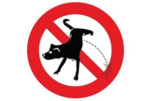 Ambiance Sticker Samoprzylepny znak ostrzegawczy dla psa siusiu zakaz znakowania laminowany laminowany odporny na wodę i U - nie pozwalaj psom oddawać moczu okrągłemu - 15 cm