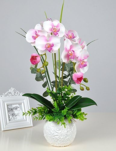 Fake flowers Decoration Fake Flowers Simulation Phalaenopsis Living Room Dining Table Decoration Mother's Day gift (Color : #4)