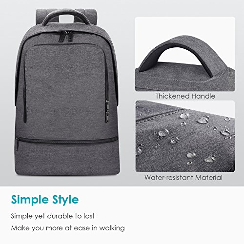 REYLEO Business Rucksack Herren Wasserdichte 14.1 Zoll Laptop Tasche Backpack Für Arbeit Und Stadt Grau - 3