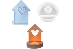 ‎ALEFBET Silikonformen Gießformen, Silikonform Kerzenhalter, Silikon Gießform Kerzenhalter, Gipsformen zum Gießen (Haus I)
