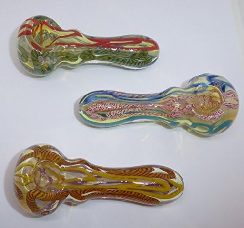 ROILBEE Stunning Hand Crafted Handmade Chunky Glass Spoon Pipe for Smoking 10 cm in Length 72 - 80 Grams ** + 5 pipe screens **