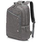 KINGSLONG Dossier Sac à Dos pour Ordinateur Portable a4 Manches 15,6 Pouces Femmes Hommes étudiants Daypack de daypacks Casual Beaucoup d'espace de Stockage Gris