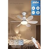 Sinbo SF-7708 3 LED Aydınlatmalı Sessiz Tavan Vantilat&ouml;r&uuml; Kumandalı 6 Kanatlı