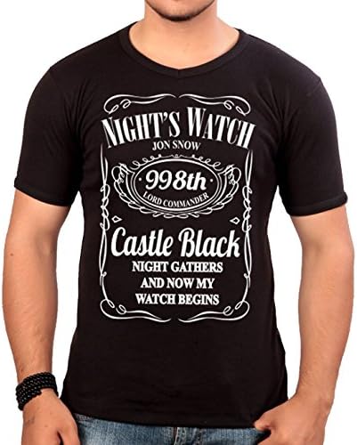 Nights Watch Jon Snow T-shirt - Game Of Thrones Inspired Black Unisex T-shirt (XL, BLACK)