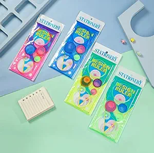 Samvardhan Pack of 6 Creative Gift Designer Spirograph Geometric Ruler Drafting Tools Art & Craft Sets School Stationery Return Gift for Children Kids Students