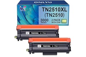 ONLYU Toner TN2510 TN2510XL TN 2510XL TN-2510 XL Compatible con Brother HL-L2400DWE HL-L2400DW HL-L2445DW DCP-L2627DWE MFC-L2800DW DCP-L2660DW DCP-L2665DW MFC-L2827DWXL MFC-L2860DWE (2 Negro)
