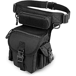 ELEPOWSTAR Bolso de Pierna al Aire Libre, Bolsa de Cintura Militar Iimpermeable con Función Múltiple para Moto, Cámping,Senderismo, Deporte para Hombres