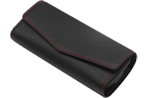 ‎MORECHIOCE Auto Brillenhalter Sonnenblende Brillenetui,MoreChioce Rindsleder Sonnenbrille Brillenetui Sonnenblende Aufbewahrungsbox Brillenhalterung Sonnenbrillenhalter Brille Organizer,Schwarz