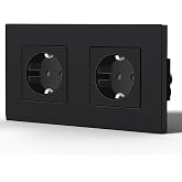 BSEED Plastic Double Wall Plug,Standard Recessed Sockets,Recessed Wall Socket,Horizontal and Vertical Installation,Child Prot