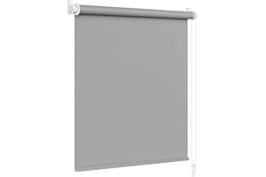 Victoria M. Tenda a Rullo Oscurante Klemmfix, Montabile Senza Fori, per Porte e Finestre, 100 x 150 cm, Grigio