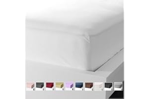 BELDORA Anti-Allergy Anti-Bacterial Brushed Microfibre Polyester Fitted Bed Sheet - 28cm Depth, Easy Care, Fade Resistant (White, Double)