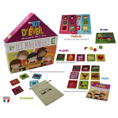 Abysmile Jeu éducatif Les Maternelles Mon kit d'éveil découverte des 5 sens