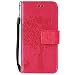 Produktbild Galaxy S4 Mini Hülle, Conber Leder Handyhülle mit [Kostenlose Schutzfolie eingeschlossen] [Kartenfächer] [Standfunktion], Galaxy S4 Mini Leder Schutztasche Klappetui Ledertasche Handyhülle, Vintage Emboss Stil Katze und Baum Muster Leder Handy Schutzhülle Für Samsung Galaxy S4 Mini- Pink