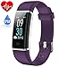Produktbild Fitness Tracker, HETP Schrittzähler Fitness Armband mit Pulsmesser IP68 Wasserdicht Pulsmesser Pedometer Smart Fitness Armband Bluetooth Uhr Pulsmesser Armband Smart Alarm mit schlanken OLED Farbe Touchscreen für Kinder Frauen Männer Schwimmen Sport für Samsung iPhone Android Smartphone