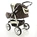 Chilly Kids iCaddy Pram & Pushchair Travel System (car seat, raincover, mosquito net, beverage tray, changing pad) 03 Black & White Flowers