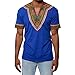 Produktbild VENMO Mode Herren Slim Fit V-Ausschnitt Bluse / gedruckt Muscle T-Shirt / Lässige Tops/ Shirt & Hemd Fitness Sport Top/ Sport Unregelmäßige Kurzarm Hedging Slim Fit Bluse/ für Jogging Yoga Männer Tops (Blue, XXL)