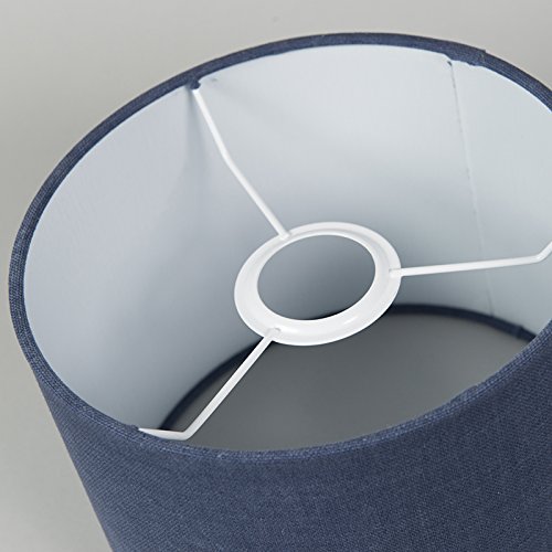 QAZQA Modern Polyester Lampenschirm 20/20/15 Zylinder antik blau , Rund gerade Schirm Pendelleuchte, Schirm Stehleuchte, - 6
