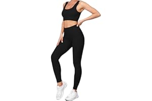 dohomiryo Donna Set di Abbigliamento Yoga Reggiseno Sportivo+Leggings 2 Pezzi Completo Sportivo Palestra Fitness Activewear