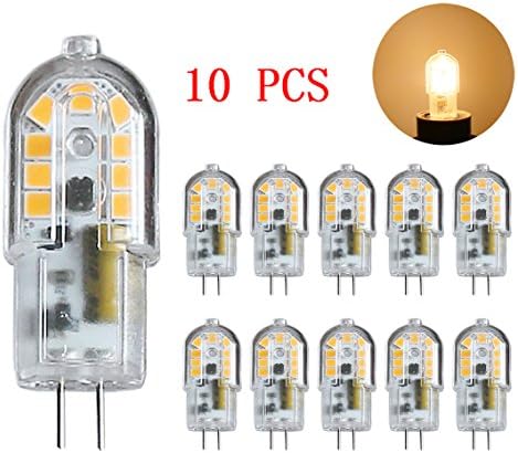 MENTA 10-Pack G4 Base 3W LED Light Bulb,Warm White 3000K 200LM, Equivalent to 20W Halogen Lamp Replacement, AC220V-240V, 360 Beam Angle,Transparent plastic