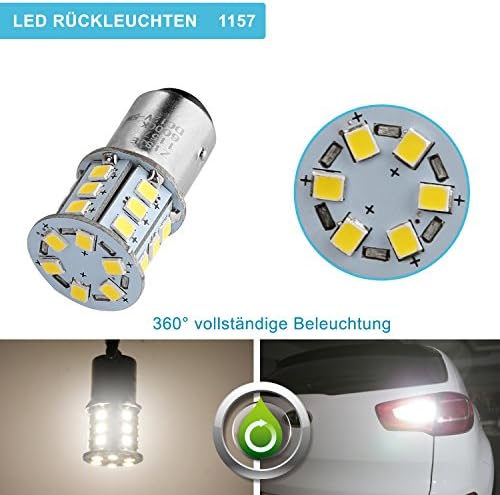 ZISTE LED Tail Light Bulbs,LED Car Bulbs, 2835SMD BA15D 1157,Pack of 2, Xenon White