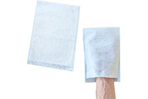 EMYU 50 Molton Waschhandschuhe Weiß 15x22 cm – 50 Stück | Weich & Hautfreundlich Pflegehandschuhe aus Molton 60 g/m² dünn | Sanfte Einweg-Waschhandschuhe für Baby, Senioren, Klinik & Alltag