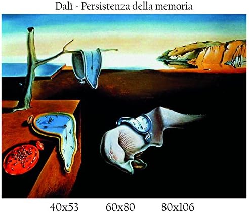 Canvas print canvas 100% Quality Italy – Dali – Persistence Of Memory Module Painted Effect Gift Idea Home Framework Kitchen Bedroom Living Room 60x80