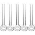 5 Pack Glass Oil Pipes - 4.5" Portable Oil Burner Set - Quality UK Glass Pipes for Essential Oils - Durable, Compact & Easy to Clean - Ideal for Smoking & Travel