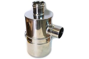 LE AMAZZONI STORE Abbattitore Di Fuliggine ad Acqua Per Stufe A Pellet In Acciaio Inox AISI 304 (Diametro 80 mm)