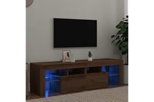 Refined Mueble de TV Luces LED Madera Roble Artisan 140x36,5x40 cm