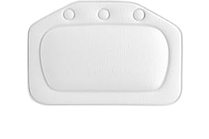 Nikou Badewannenkissen, Kissen für Badewanne, Weicher Schaumstoff Gepolstert Spa Badekissen Wanne Kopfstütze mit Saugnäpfen, Kopf Hals Zurück Kissen Bad für Home Spa (Weiß)