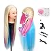 Beautystar 24" 100% High Temperature Fiber Long Hair Hairdressing Training Head Model with Clamp Stand Practice Mannequin