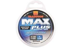 Trabucco Filo da Pesca Max Plus Phantom 0.30 mm 8.50 kg 150 m in Nylon Ideale per Lo Spinning Surfcasting Carpfishing Trota Lago Resistente al Nodo con POCA Elasticità
