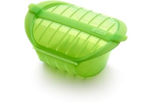 Lékué Maxi cuiseur à vapeur micro-ondes 1-2 p, silicone vert