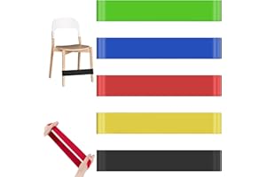 BOULESENM 5 Pièces Bande de Chaise Extensible pour Enfants,Elastique Chaise Tdah,Bande Elastique Musculation,Resistance Band,pour Le Fitness et Le Yoga(avec 5 Niveaux de résistance)