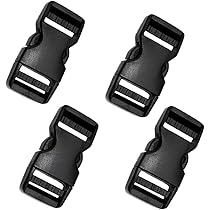 Fibbie, 4 pezzi plastica, 25 mm a scatto doppio, fibbia a clip