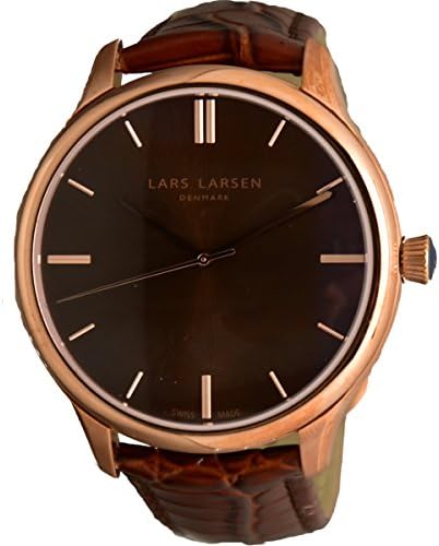 Lars Larsen Men's Watch Philip Rose Gold Leather Bracelet – 120RSBL