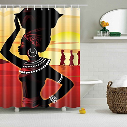 Oriental Pearl 3d Vivid African Woman Shower Curtain Bathroom