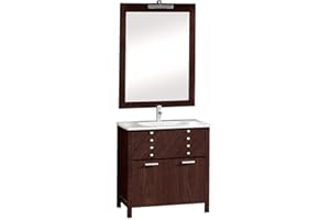 ARTEMA MOBILIARIO Mueble de baño de Estilo Moderno con Lavabo y Espejo. Gama Vulcano (100x85x45 - Wengué)