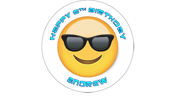 Emoji Lunettes De Soleil Personnalise De Gateau Glacage Comestible Rond 7 5 Amazon Fr Cuisine Et Maison