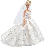 E-TING bambola abito da sposa principessa abito Abito pizzo floreale con Set di 