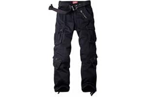 MUST WAY Men's Work Trousers Camouflage Army Combat Trousers Cotton Work Wear Cargo Trousers with 8 Pockets