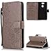 Produktbild FNBK Sony Xperia XA2 Hülle Leder Grau Löwenzahn Blumen Handyhülle Leder Flip Wallet Cover Tasche Stand Case Card Slot Magnetverschluß Kratzfestes Schutzhülle