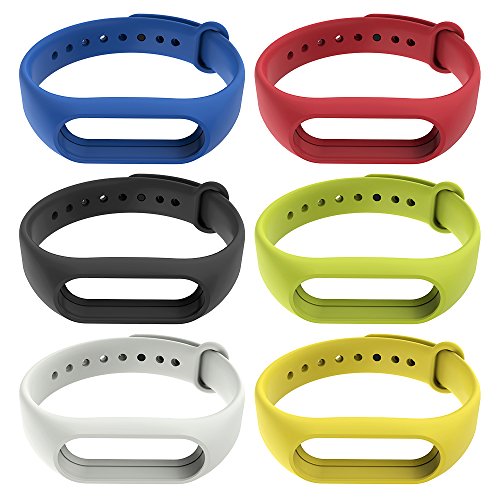 FUNKID para Xiaomi 2 Smart Watch Strap Reemplazo de Bandas Coloridas (6en1 Paquete)
