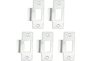 FEEGOW para 69 * 37,5 * 0,8 mm placa de golpeador de repuesto, ajustable de piezas placa de golpe de puerta de acero inoxidable cromado estándar de repuesto tubular (5 piezas)