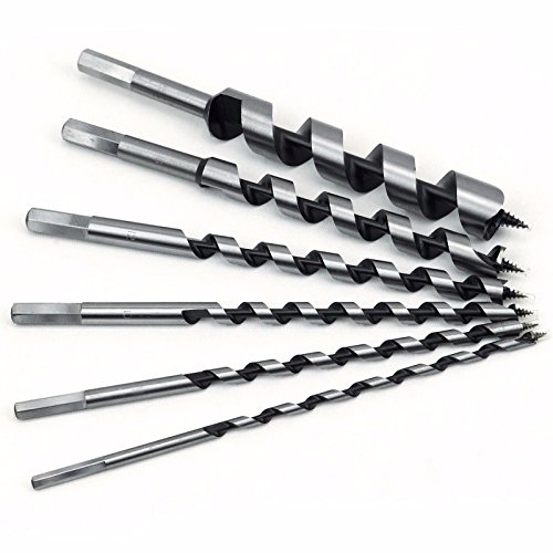6 tlg Holzbohrer Schlangenbohrer Satz 230mm 6-25 mm Spiralbohrer FT006-230 - 6