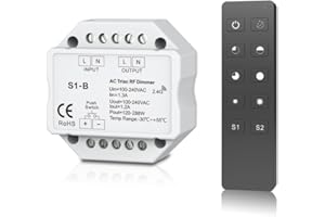 NUTBRO 100-240VAC AC Triac RF Push Dimmer and Switch Knx-N Bus High Power Amplifier AC Triac Led Dimmer Controller for Led Downlight Dimmable