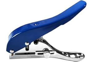 SEIWEI Perforadora de agujeros de 8 mm, perforadora de un solo orificio, perforadora simple para papel, tarjetas de identificación, plástico, perforación de un círculo de alto rendimiento, color azul